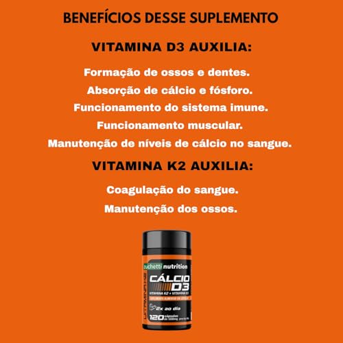 Calcio e vitamina d carbonato de calcio Vitamina K2 mk7 120 cápsulas Zuchetti nutrition