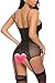 ADOME Women Sexy Lingerie Lace Teddy Babydoll Bustier Set Garter Belts Bodysuit