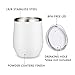 JEAREY Stemless Glass Tumbler 12 oz Stainless Steel Double Wall Vacuum Insulated Wine Cup with Lid Travel Friendly