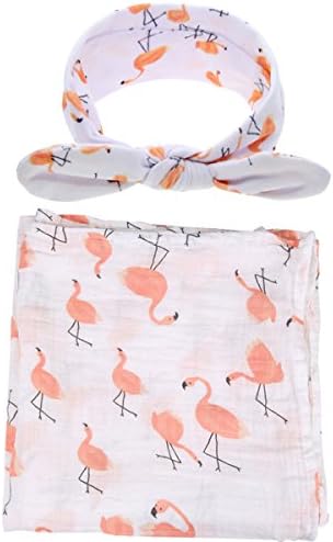 Newborn Infant Baby Blanket Swaddle Sleeping Bag Printing Wrap, Coming Home Swaddle (Flamingo, 120x120 cm)