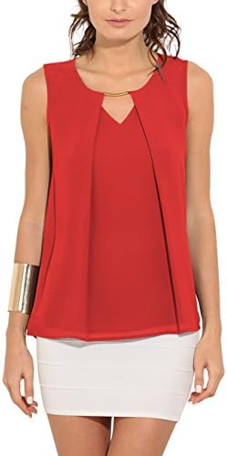 women's chiffon sleeveless tops