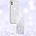 Maxdara Case for iPhone X/iPhone XS Glitter Case Liquid Flowing Luxury Bling Sparkle Glitter Shockproof Girls Women Case X/XS 5.8 inches (Silver)