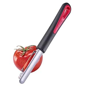 Westmark 6046RT60 Eplucheur de tomates et de kiwis Retro-Tomfix en PP/TPE/ Aluminium, Noir/Argent, 18,5 x 2,2 x 1,8 cm & Éplucheur Econome de Pommes et de Pommes de terre, Pomfix Gallant