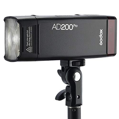 GODOX AD200 Pro AD200Pro 200Ws 2.4G Flash Strobe Monolight, 1/8000 HSS, 500 Full Power Flashes, 0.01-1.8s Recycling, 2900mAh Battery, Bare Bulb/Speedlite Fresnel Flash Head, Lightweight Compact