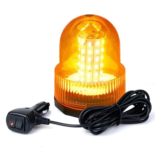 WANCHIY 回転灯 パトライト 黄色（回転・点滅） マグネット式 12V24V 30LED 3m延長コード警告灯 緊急ランプ 警告灯 非常灯 パトランプ 信号灯 工事灯 ストロボ