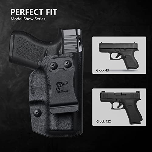 Glock 43 Holster, IWB/OWB Convertible KYDEX Holster for Glock 43/Glock