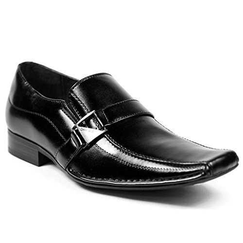Delli Aldo M-19231 Mens Loafers Dress Classic Shoes w/ Leather Lining, Black, 9