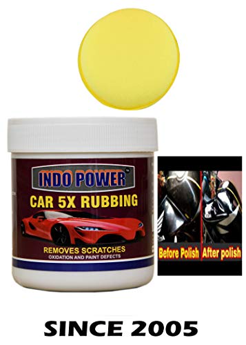 CAR Wax 5X RUBBING 250gm.+ One Foam Applicator Pad.