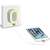 Dual Ports USB Wall Charger with Baby Sleep LED Night Light(3 Brightness), Cute Nursery Night Lamp for Kids &amp; Universal Travel Adapter