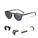 CANYEUX Vintage Round Polarized Sunglasses for Women and Men, 100% UV Protection (Tortoise Frame With Grey Lens)