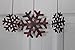 10 red/black gingham buffalo plaid snowflake ornament decorations.paper+chipboard 4 large/6 small die cuts