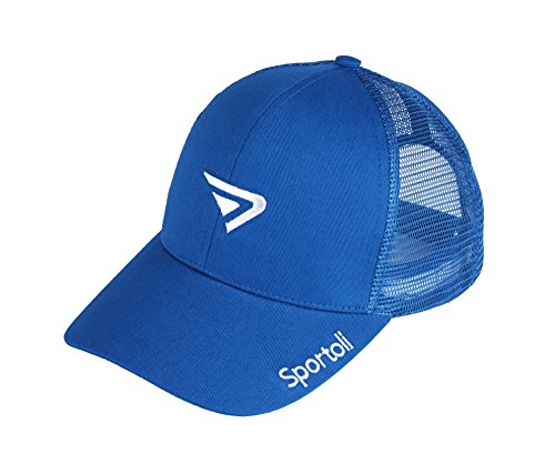 Sportoli8482; Adult and Kids Cotton Blend and Mesh Snapback Trucker Baseball Cap Hat - Royal