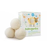 Babyganics Natural Wool Laundry Dryer Balls, 3 ct, Packaging May Vary