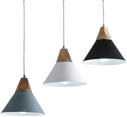 lampara colgante nordica lampara de techo disponible en blanco negro o gris gris 25 cm
