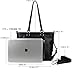 YALUXE Women's Urban Style 3-Way Leather Work Tote Shoulder Bag Black
