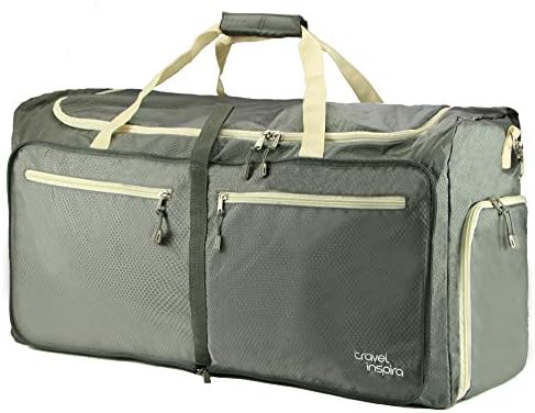 travel inspira 85L Foldable Travel Duffel Bag Luggage Sports Gym Water Resistant Nylon Emergency Use