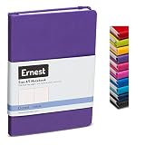 Ernest Classic Hardcover Notebook/Journal Purple -Dotted, Premium Ivory Paper, Expandable Inner Pocket, Organizational Stickers (purple, dotted)