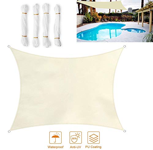 Mioke Sonnensegel Sonnenschutz Garten Balkon und Terrasse 2x3m wasserabweisend wetterbeständig atmungsaktiv…