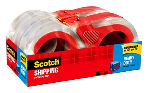 Scotch-Heavy-Duty-Shipping-Packaging-Tape-with-Refillable-Dispensers-4-Pack-Great-for-Packing-Shipping-Moving-188-x-546-Yards-Clear-3-Core-3850-4RD