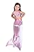Dressy Daisy Girls' 3pcs Mermaid Tail Swimwear Mermaid Swimsuit Bathing Suit Bikini Costume Dress Size 6 / 6X Purple Pink A