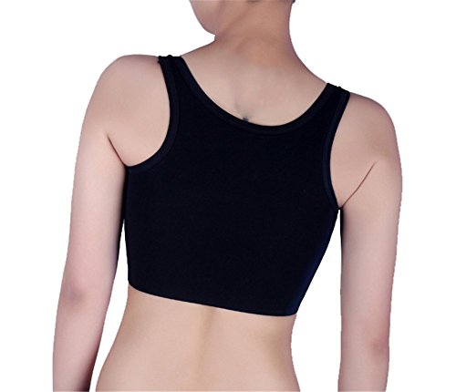 Super Flat Les Extra Large Lesbian Chest Binders Tomboy Compression Short Band (M, black)