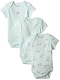 Little Me Baby-Girls Floral Spray 3 Pack Bodysuit, Mint Print, Newborn