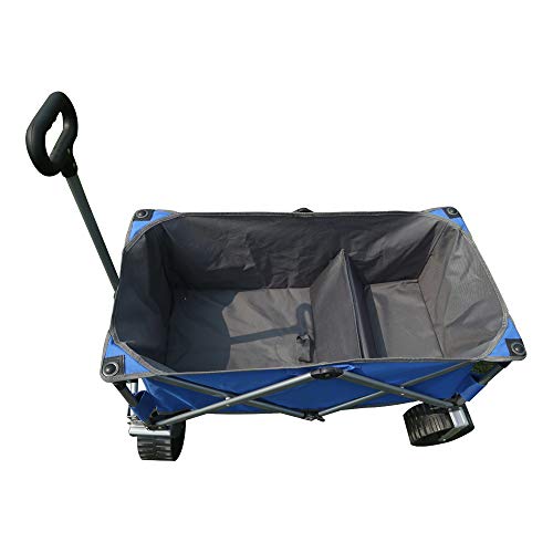 Eurmax Sports Collapsible Sturdy Steel Frame Garden Carts on Wheels Utility Beach Wagon Cart with Big Wheels，Bonus 8x8Ft Picnics Mat (Black & Gray) - Thumbnail 7