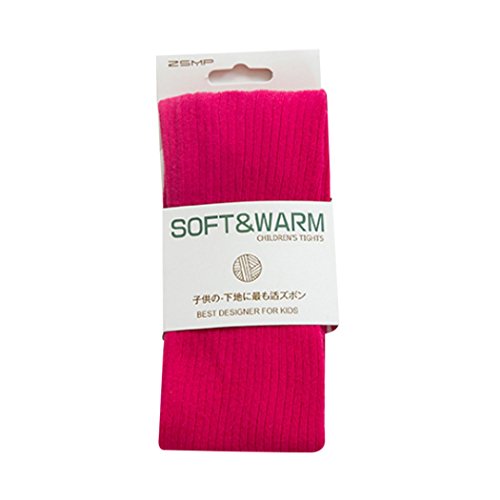 FUNOC Baby Kid Girls Winter Tights Cable Knit Tights Leggings Stocking Pants (125cm(9-10years), Rose red)