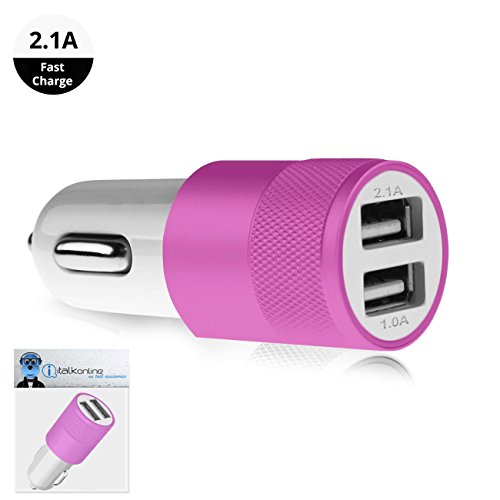 Pink Dual 2.1 / 1 Amp [ 3.1A ] Compact Fast Charge 2 x USB Ports Car Charger Adapter For Samsung Galaxy A5 SM-A500G/DS