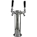 KegWorks Double Tap Draft Beer Tower, Stainless Steel, 3