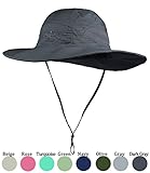 Purjoy Sun Hat for Men & Women,Wide Brim UPF 50+ UV Protection Beach Cap, Breathable Outdoor Boonie Hats with Adjustable Drawstring Design,Perfect for Hiking,Fishing,Camping,Boating,Safari (Dark Gray)