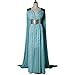 Xfang Women's Chiffon dress Halloween Cosplay Costume Blue Long Train Dress