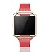 NaHai Compatible Fitbit Blaze Slim Bands with Frame, TPU Replacement Sport Strap with Rose Gold Frame for Fitbit Blaze Smart Fitness Watch, Large Small