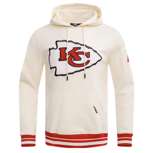 Pro Standard Mens NFL Kansas City Chiefs Retro Classics Pull Over Hoodie Eggshell/Red S