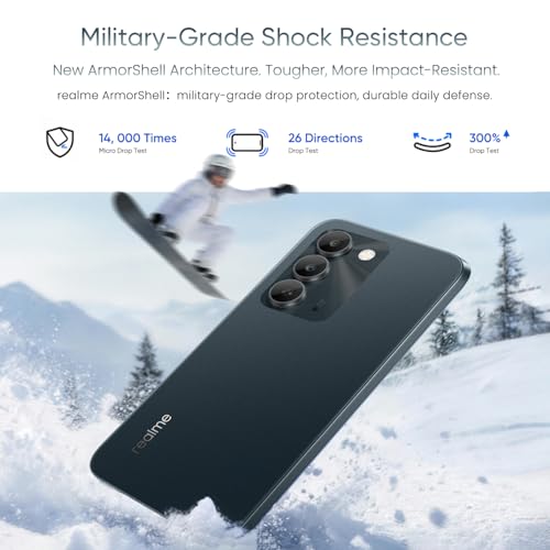 realme C100 5G Smartphone 4+128GB, Push Green, 6.8 Inch Screen, 144Hz LCD Display, 45W Ultra Fast Charging, 6600mAh Battery, 50MP AI Camera, MediaTek Dimensity 6300 Chipset, IP64