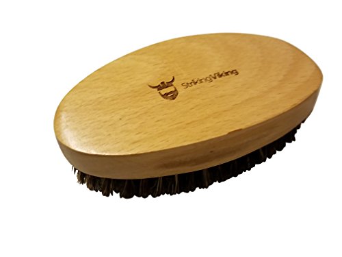 Wooden Boar Bristle Brush and Comb Set with Case from Striking Viking - Anti-Static Wood Pocket Comb with Fine & Coarse Teeth Plus Firm Boar Bristle Brush