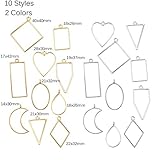 JETEHO Open Bezels Charms Pendant with 10 Styles Blank Frame Pendant Open Back Bezel Pendant Blanks for UV Resin Crafts/Jewelry Making(Zinc Alloy, Gold&Silver)