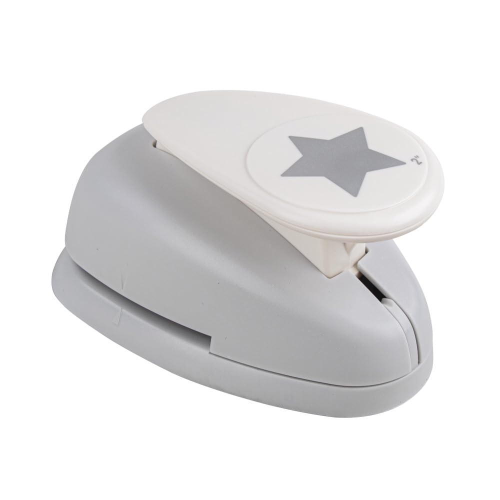 Rayher Paper Craft Punch with Star Design, Lever Punch for Card Making and Scrapbooking, 4.7cm, 2", 69154000