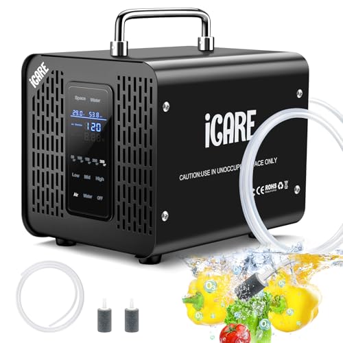 Smart Ozone Generator, 60000mg/h Ozone Generator for Water and Air, Air Purifier with Timer, Ozone Machine for Bathroom, Kitchen, Smoke, Cars, Pets, Fruits, Vegetables