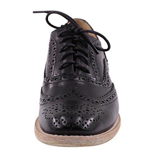 Jaro Vega Women's Comfort Leather Sole Perforated Lace Up Wingtip