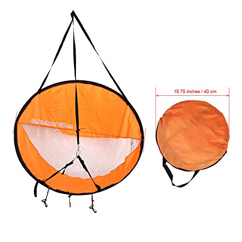 RENHAIGY Tandem Clear Kayak Wind Sail Kit Downwind Paddle Popup Board Inflatable Foldable Canoe Boats Accessories 42 Inches Durable Surfing Easy Setup Deploys Quickly Compact Portable