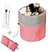 Greenery Multipurpose Spacious Drawstring Closure Toiletry Bags Organizer Wash Bags Multi-compartment Bucket Style Makeup Comestic Storage Bags+ Small Mesh Pocket+Transparent PVC Pouch Travel Essential Bag in Bag (Hot Pink)