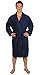 Arus Men's Short Kimono Bathrobe Turkish Cotton Terry Cloth Robe Navy Blue L/XL