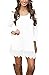 Our Precious Women's Long Sleeve Tunic Lace Stitching Trim Casual Dress White XL