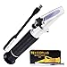 Clinical Refractometer ATC Tri-Scale Serum Protein 0-12 g/100ml Urine Specific Gravity SG 1.000-1.050 Refractive Index 1.333-1.360RI for Veterinary, Dog, Cat & Human w/Extra LED Light & Pipette