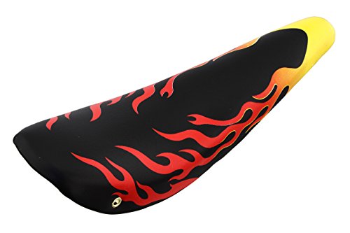 20″ Banana Saddle Red/Yellow/Flame. Bike seat, bicycle seat, Bike part, bicycle part, lowrider bike seat, lowrider bicycle seat, chopper bike seat