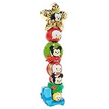 Set of 6: Disney Tsum Tsum Stackable Holiday Figures - Mickey, Minnie, Pluto, Donald, Daisy, Goofy