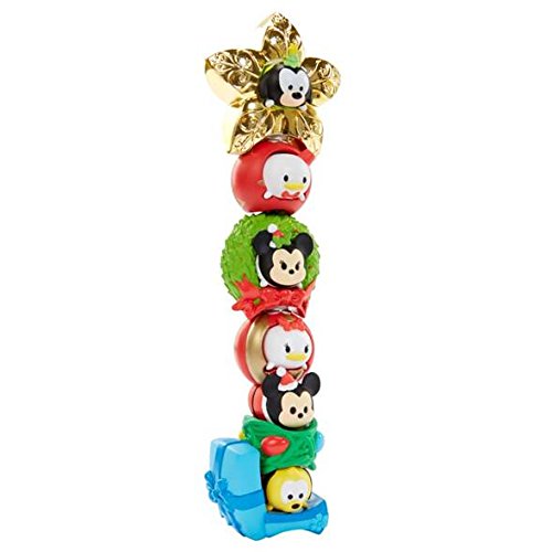 Set of 6: Disney Tsum Tsum Stackable Holiday Figures - Mickey, Minnie, Pluto, Donald, Daisy, Goofy