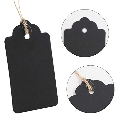 HAKACC Kraftpapier Anhänger, 200 STK. Geschenkanhänger Etiketten Kraftpapier Anhänger mit Schnur Wunschkarten für Hochzeit Weihnachten