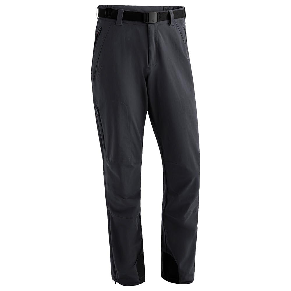 maier sports Men's Naturno Hiking Trousers, Elastic Outdoor Pants, Water-Repellent Trekking Trousers Black (Black)